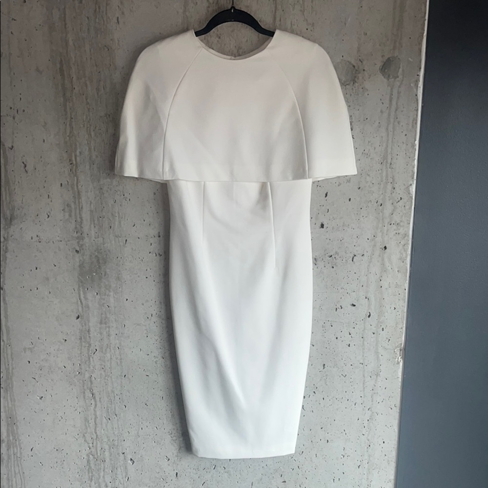 Elegant White Cape Dress